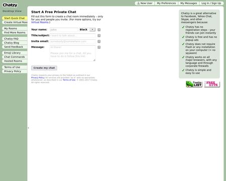 website thubmnail of Chatzy