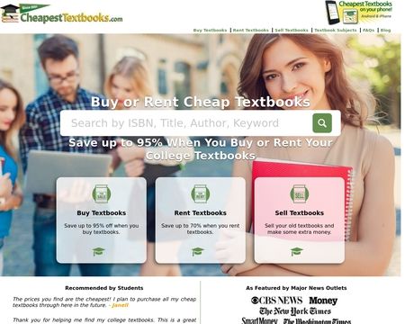 website thubmnail of CheapestTextbooks.com