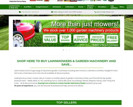 website thubmnail of CheapMowers