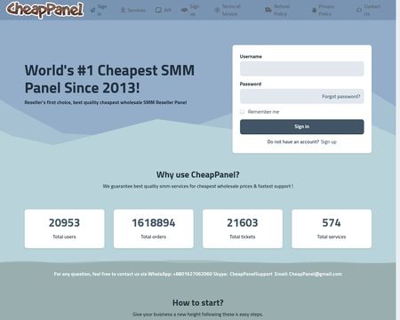 website thubmnail of CheapPanel