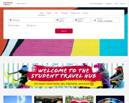 website thubmnail of CheapTickets