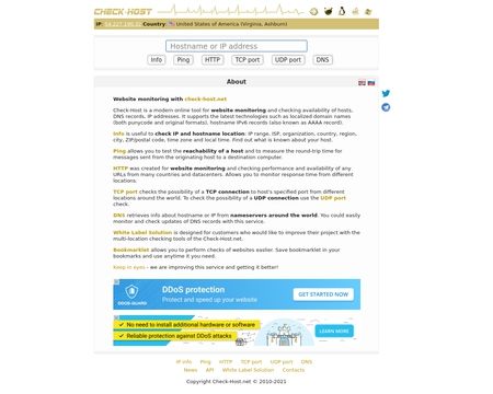 website thubmnail of Check Host