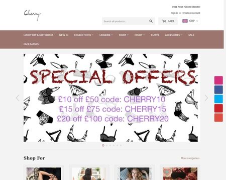 website thubmnail of Cherrylingerie.co.uk