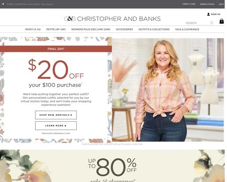 website thubmnail of Christopher&Banks