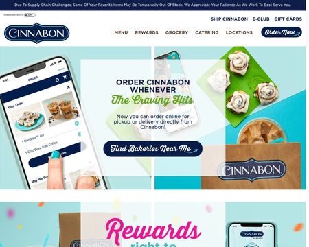 website thubmnail of Cinnabon