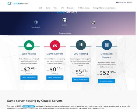 website thubmnail of CitadelServers