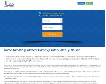 website thubmnail of CityHomeTution