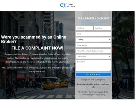 website thubmnail of Claim Justice Refund