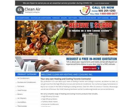 website thubmnail of Clean Air Heat
