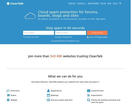 website thubmnail of Cleantalk