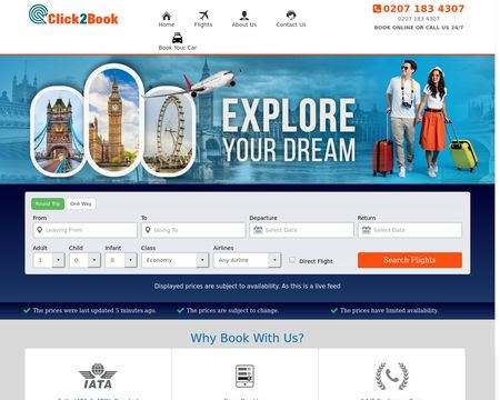 website thubmnail of Click2Book UK