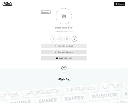 website thubmnail of Clink.bio