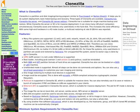 website thubmnail of Clonezilla.org