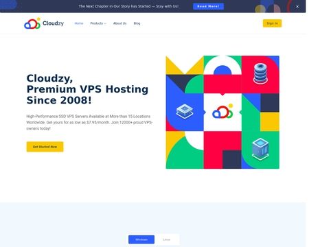 website thubmnail of Cloudzy