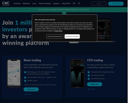 website thubmnail of CMC Markets