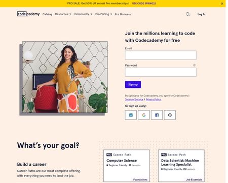 website thubmnail of Codecademy