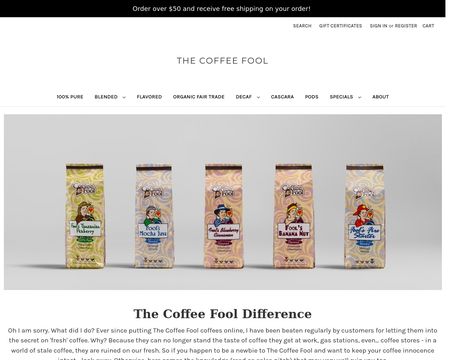 website thubmnail of Coffee Fool
