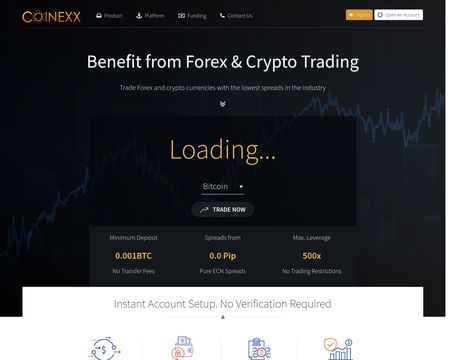 website thubmnail of Coinexx