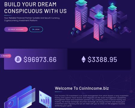 website thubmnail of Coinincome.biz