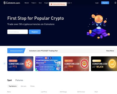 website thubmnail of Coinstore