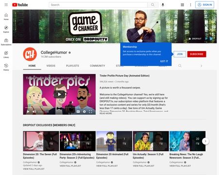 website thubmnail of CollegeHumor
