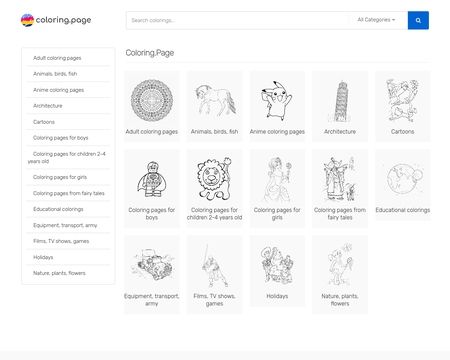 website thubmnail of Coloring.page