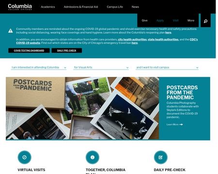 website thubmnail of Colum.edu