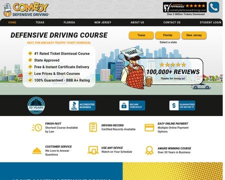 website thubmnail of Comedy Defensive Driving School