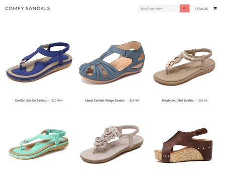 website thubmnail of Comfy Sandals