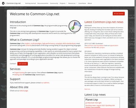 website thubmnail of Common-lisp.net