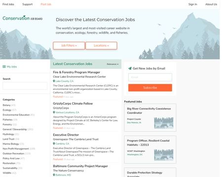 website thubmnail of Conservation Job Board