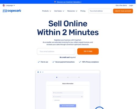 website thubmnail of Copecart
