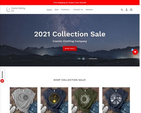 website thubmnail of Cosmicclothing.co