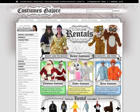 website thubmnail of Costumes Galore