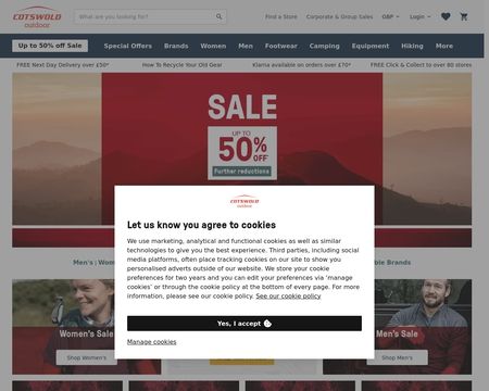 website thubmnail of Cotswold Outdoor