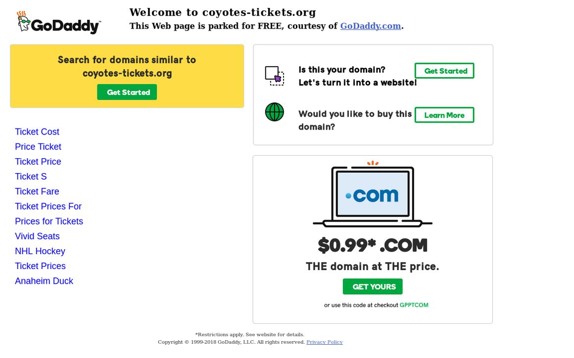 website thubmnail of Coyotes-tickets.org