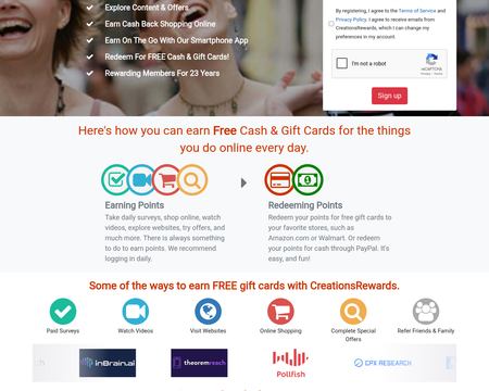 website thubmnail of Creations Rewards