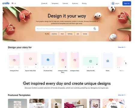 website thubmnail of Crello