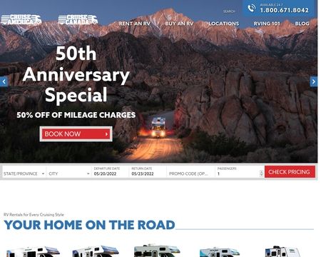 website thubmnail of Cruise America