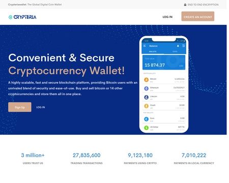 website thubmnail of Crypteria Wallet