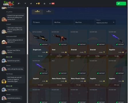 website thubmnail of Csgoroll