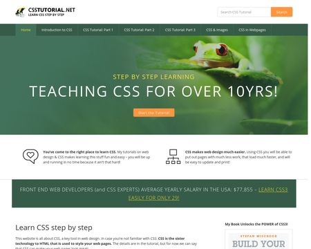 website thubmnail of Csstutorial.net