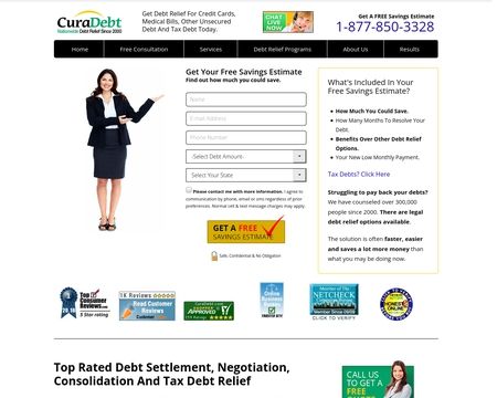 website thubmnail of CuraDebt