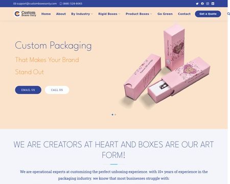 website thubmnail of Custom boxes only
