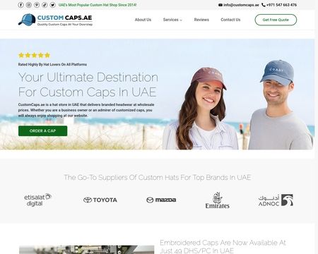 website thubmnail of Customcaps.ae