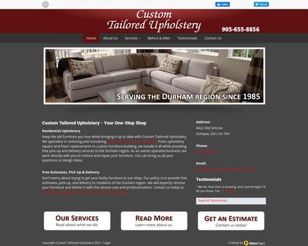 website thubmnail of Custom Tailored Upholstery