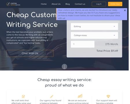 website thubmnail of Custom Writing Services