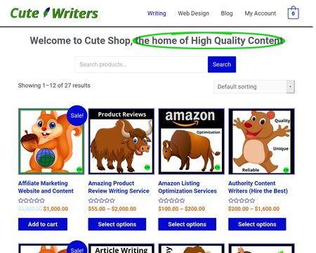 website thubmnail of CuteWriters
