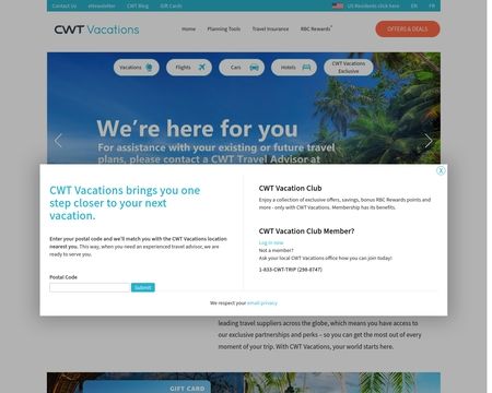 website thubmnail of CWT Vacations
