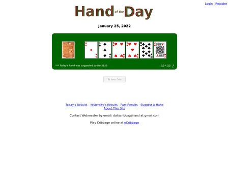 website thubmnail of Daily Cribbage Hand